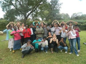 Our women enjoying an energetic dance class during support group 